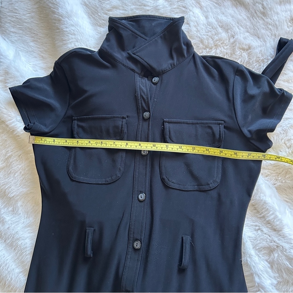 3/$20 Merona black belted button front dress, size m - Picture 7 of 9